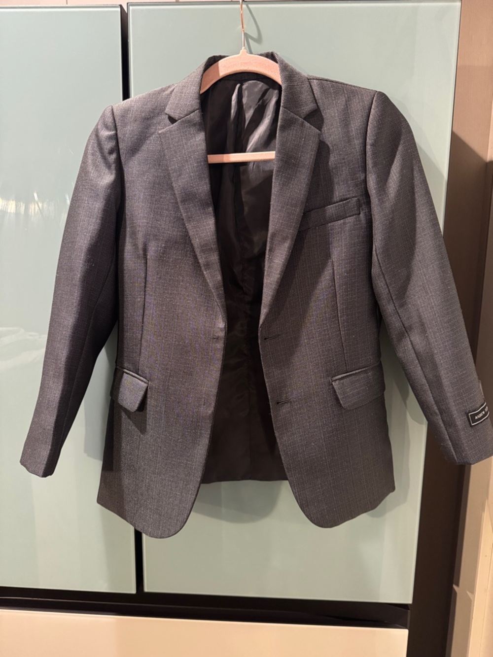 Andrew Fezza Boys Charcoal Gray Notch Lapel Blazer